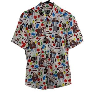 Rsvlts The Office Shirt Mens Small Multi Short Sleeve Button Up TV Kevins Chili